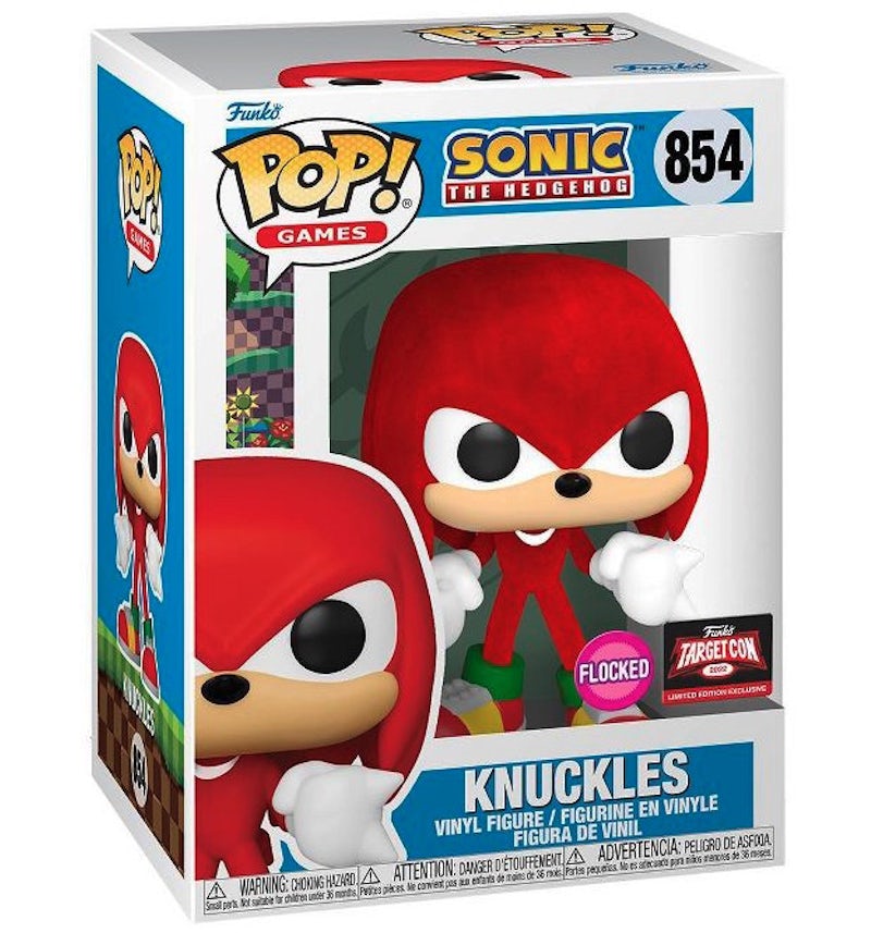 Funko POP! Games: Sonic the Hedgehog - Knuckles 854 (FLOCKED
