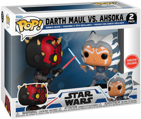 Funko Pop! Star Wars Darth Maul vs Ahsoka 2-Pack Game Stop Exclusive