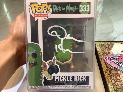 Funko Pop Animation Rick And Morty Pickle Rick 333 AUTOGRAPHED