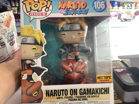 Funko Pop Rides Shonen Jump Naruto Shippuden Naruto On Gamakichi 106 HOT TOPIC EXCLUSIVE