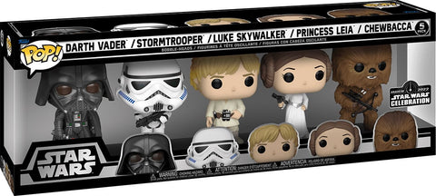 Funko Pop! Darth Vader, Stormtrooper, Luke Skywalker, Princess Leia, Chewbacca (5 Pack)