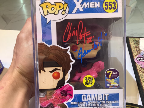 Funko Pop X-Men Gambit 553 GLOWS IN THE DARK - AUTOGRAPHED