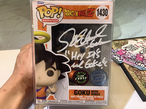 Funko Pop Animation Dragonball Z Goku With Wings LIMITED EDITION GLOW CHASE - SPECIAL EDITION FUNKO - AUTOGRAPHED