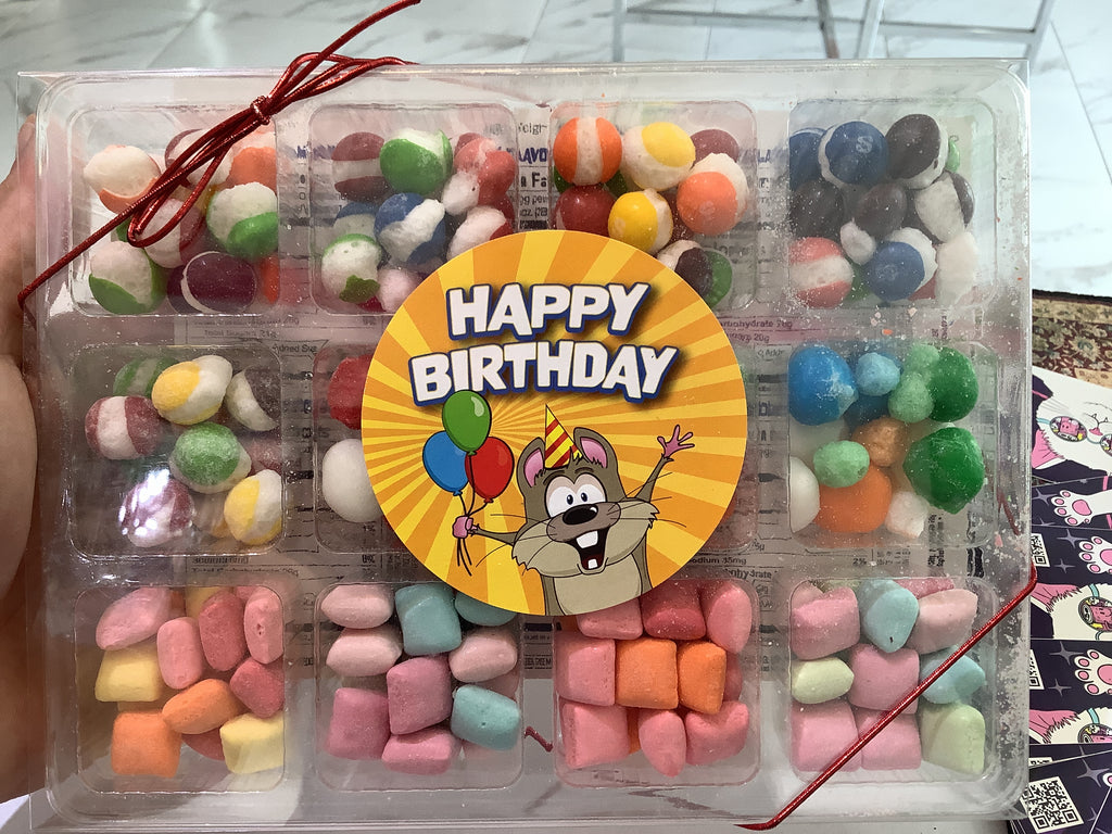 happy tackle box UpTop Treats Happy Birthday Assorted Freeze Dried Candy Tackle Box