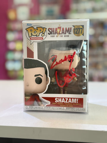 Funko POP! Movies: Shazam! Fury of the Gods - Shazam! 1277 SIGNED by Zachary Levi