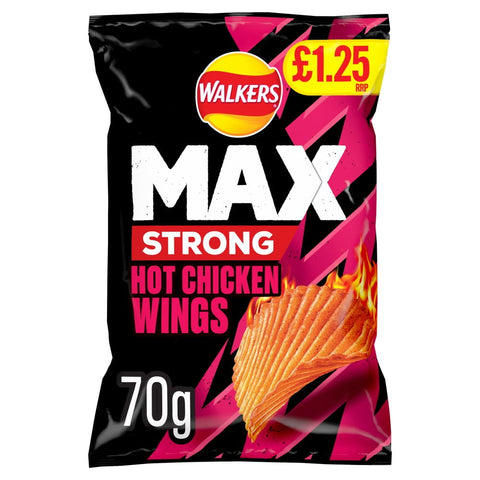 Walkers Max Hot Chicken Wings Crisps (70g) (UK)