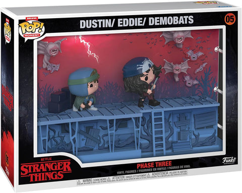 Funko Pop! Moments Deluxe: Stranger Things - Phase Three, Dustin, Eddie, Demobats