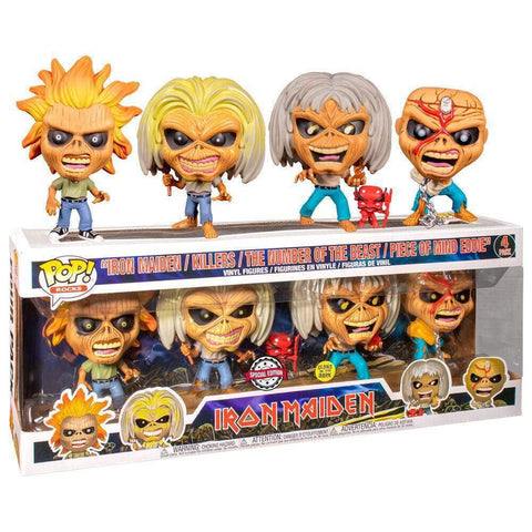 Funko POP! Rocks: Iron Maiden - “Live After Death/ Seventh Son/ Nights of the Dead/ Somewhere in Time” 4 Pack (Glows in the Dark)
