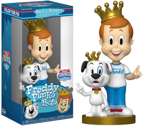 Funko Wacky Wobbler Bobble-Head: Freddy Funko with Proto (Fun on the Run Online Edition)
