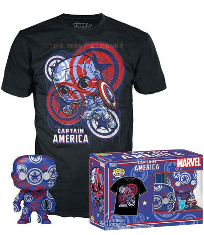 Funko POP! Tees: Marvel - Captain America (2XL) (Art Series)