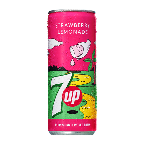 7Up Zero Sugar Strawberry Lemon Soda (255mL) (Thailand)