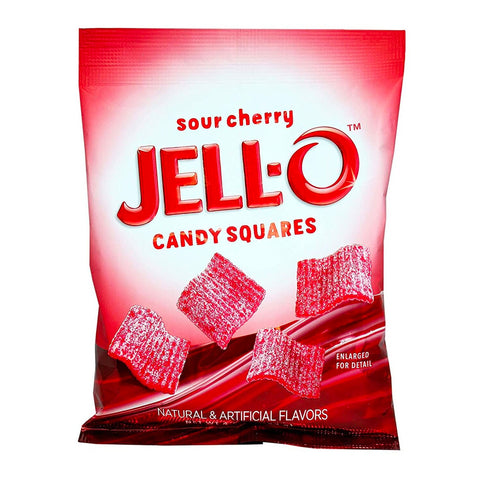 Jell-O Gummi Candy, Sour Cherry Squares (4.5oz)