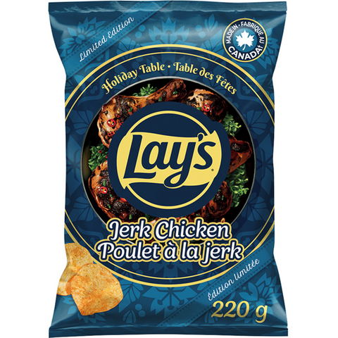 Lays Jerk Chicken - Limited Edition - Holiday Table - 220g - Canada