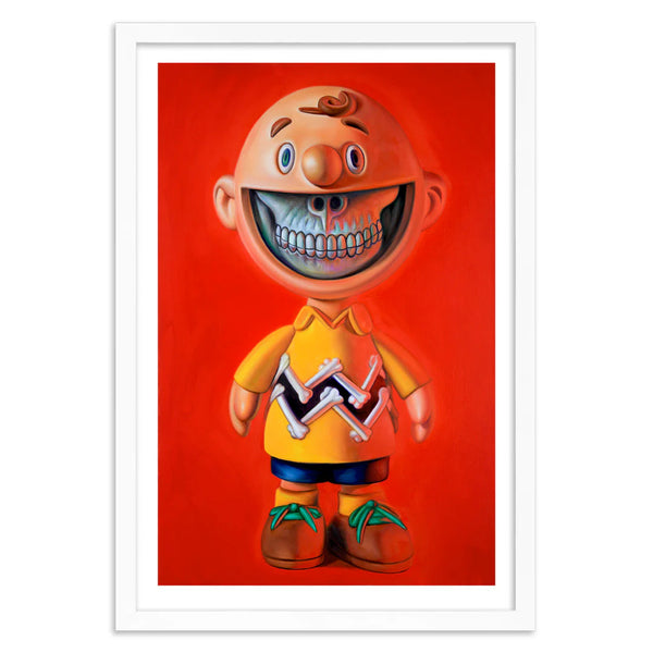 Ron English - Charlie Brown Grin Fine Art Print (Framed